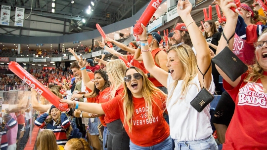 Brock University students at a sporting event