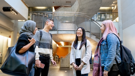 Students in University of Guelph-Humber atrium
